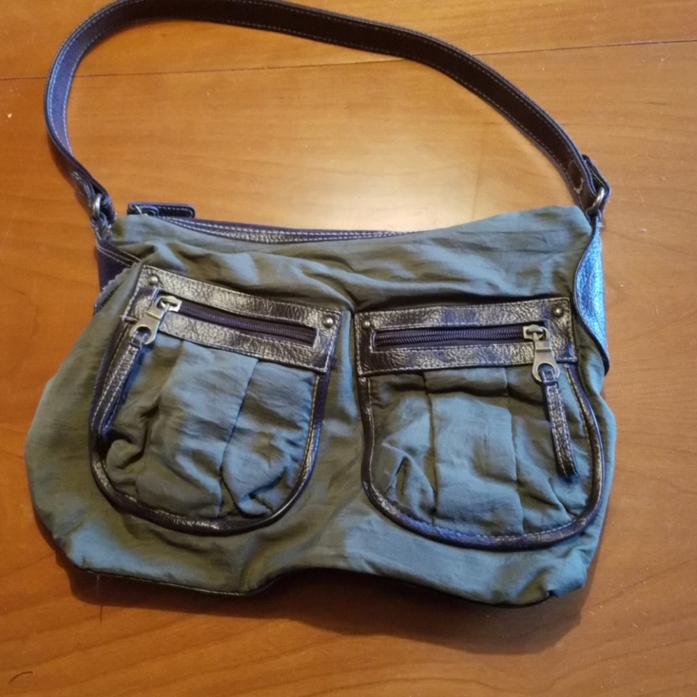 Green and Brown Shoulder Bag